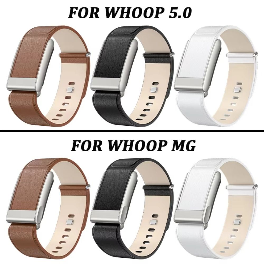 Adjustable Leather Strap Replacement Watchband Soft Fitness Band for Whoop 5.0/MG