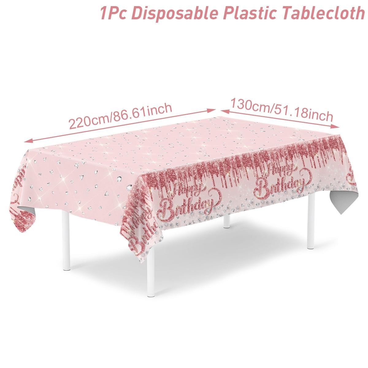 

Розовый Розовое золото С Днем Рождения Скатерть Декор для вечеринки по случаю дня рождения Покрытие стола Юбилей Женщины День Рождения Праздничные принадлежности Скатерть