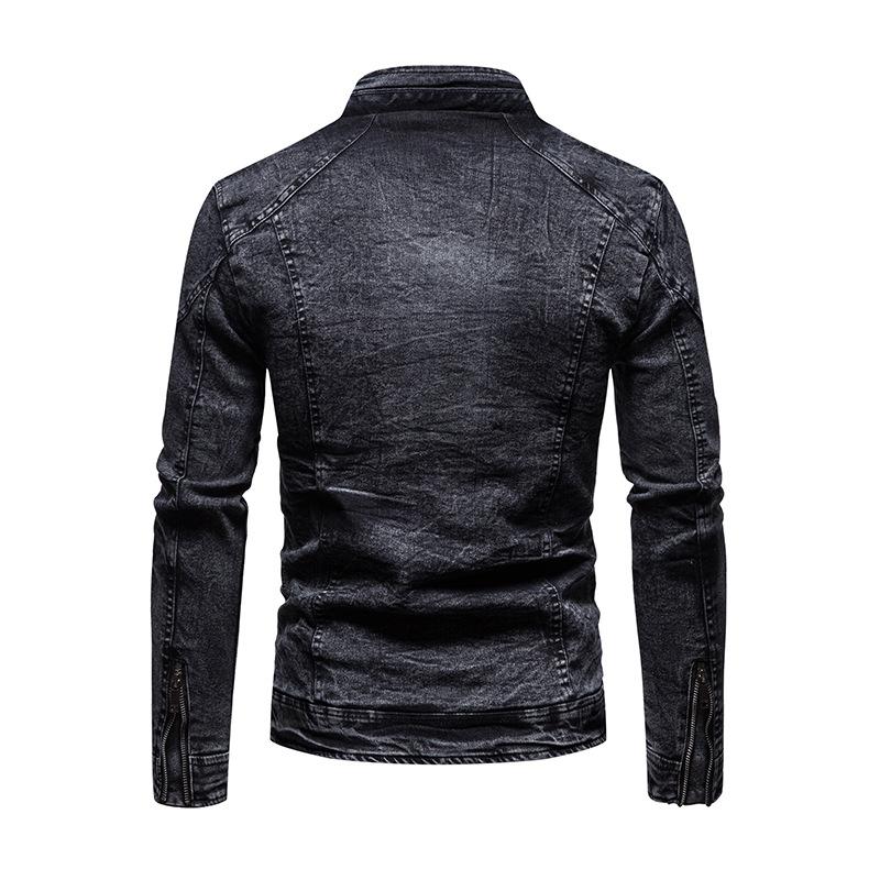 Nová džínová podzimní a zimní sametová retro džínová bunda pánská trendy slim pracovní bunda v korejském stylu
