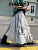FISHYU Retro Print Elastic Waist Midi Skirt for Women - Early Autumn Collection