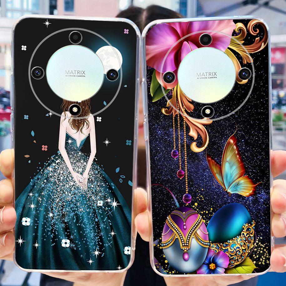 For Honor X9b 5G Case 2023 Fashion Flower Clear Silicone Soft Back Cover For Honor X9a RMO-NX1 Funda HonorX9 X 9 X 9B X 9A Coque