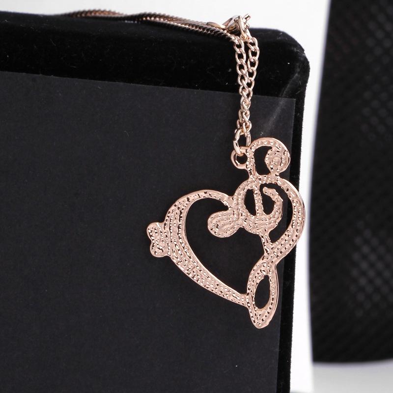 New Europe and America Jewelry Love Note Necklace Fashion Hollow Music Symbols Necklace