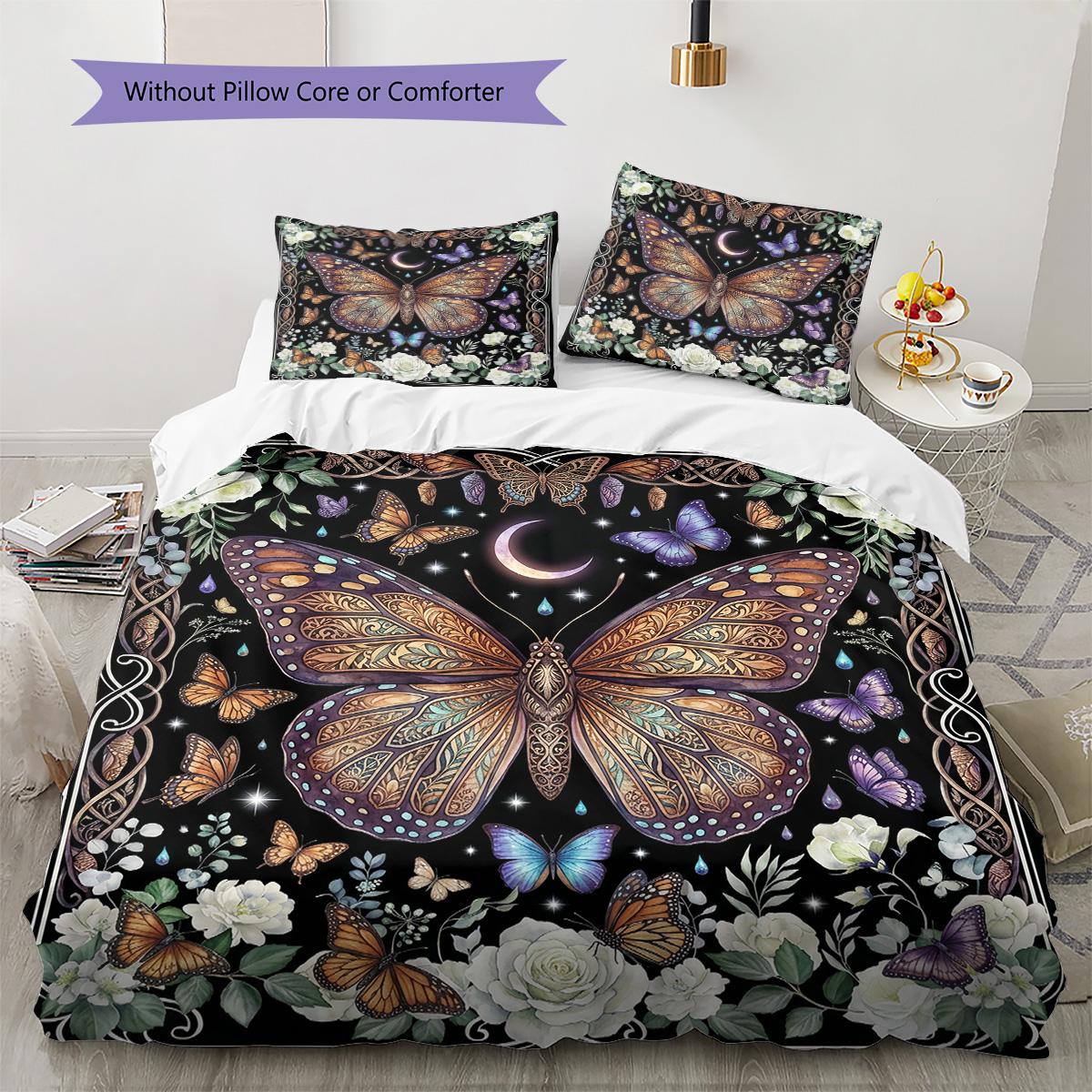 

Butterfly Chicken Vintage Art Pattern Bedding Set Quilt Cover Pillowcase Home Decor Gift (1 * duvet cover + 2 * pillowcase, without core) 135x200cm