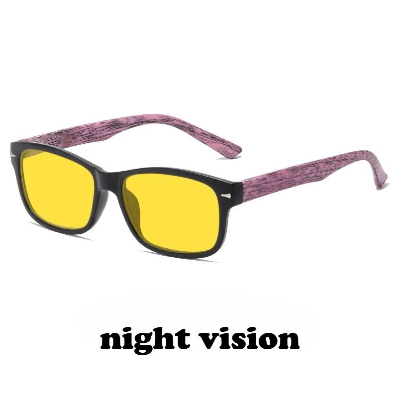 New Fashion Square Frame Wood-Grain Legs Anti-Blue Light Glasses Gaming Phone and Computer Eye Protection Eyewear Unisex