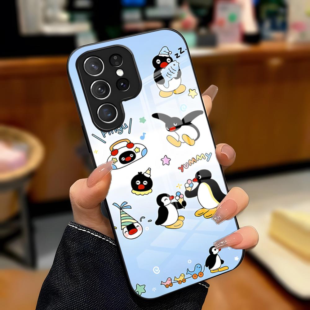 P-Pingu Pinguin Handyhülle Für Samsung S26 S25 Plus S20 S20 Plus S22 Ultra S23 FE S21 Plus S21 Ultra Glas Hülle