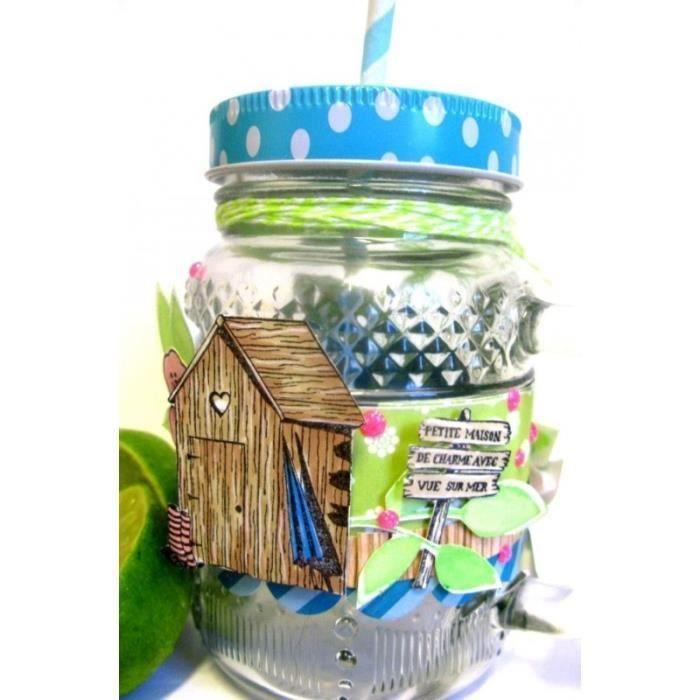 Glass Jar - Graine Créative - My Little Creative Jars - 473 Ml - Handle - Arabesque Patterns