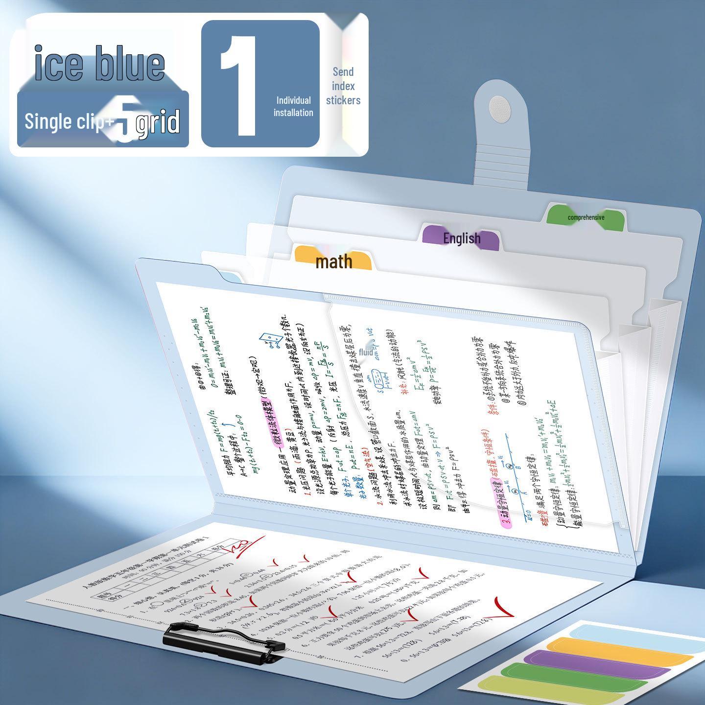 A4 Loose-Leaf Binder with Transparent Pages and Hard Shell Storage for Students