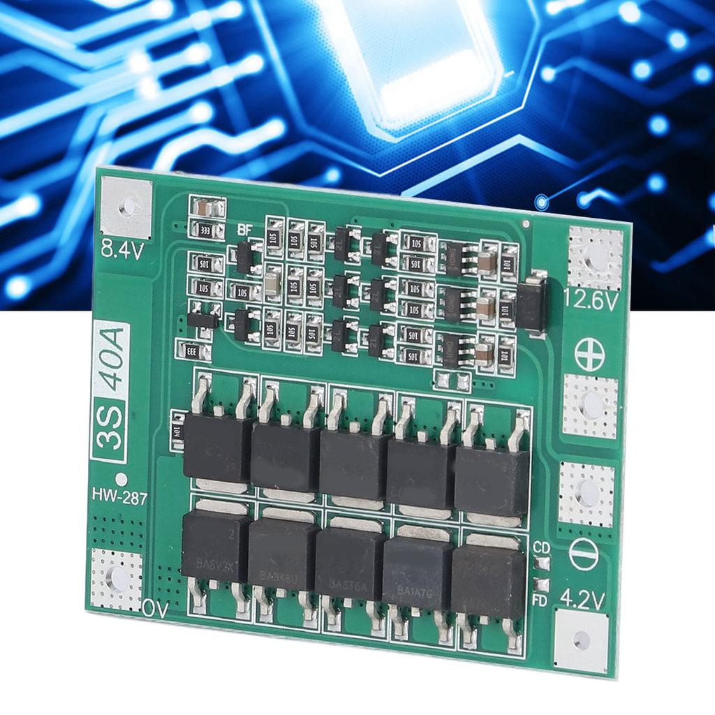 3S 40A Battery  Board 18650 Lithium Cell Balanced Charging Module 12.6V‑13.6V