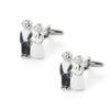 Couple Wedding Paint Plated Silver Metal Copper Cufflinks Men's French