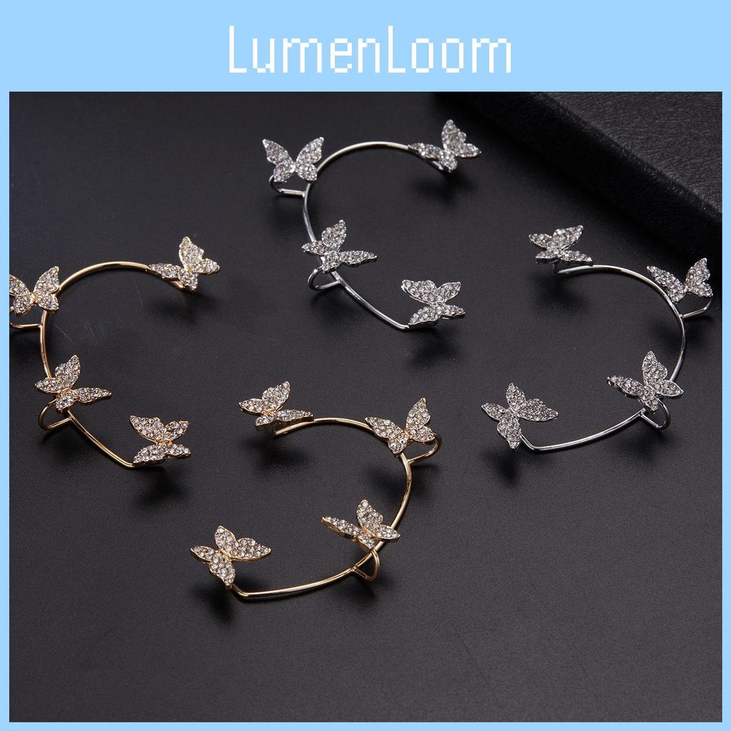 Butterfly Ear Climber Earrings Copper Alloy Sophisticated Nonpierced Jewelry