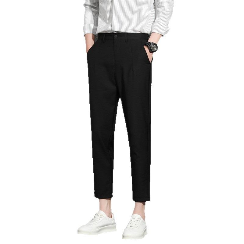 Pants Men's Spring and Autumn New Men's Suit Pants Casual Versatile Blue Straight Fashion Drape Pants Men's Clothing