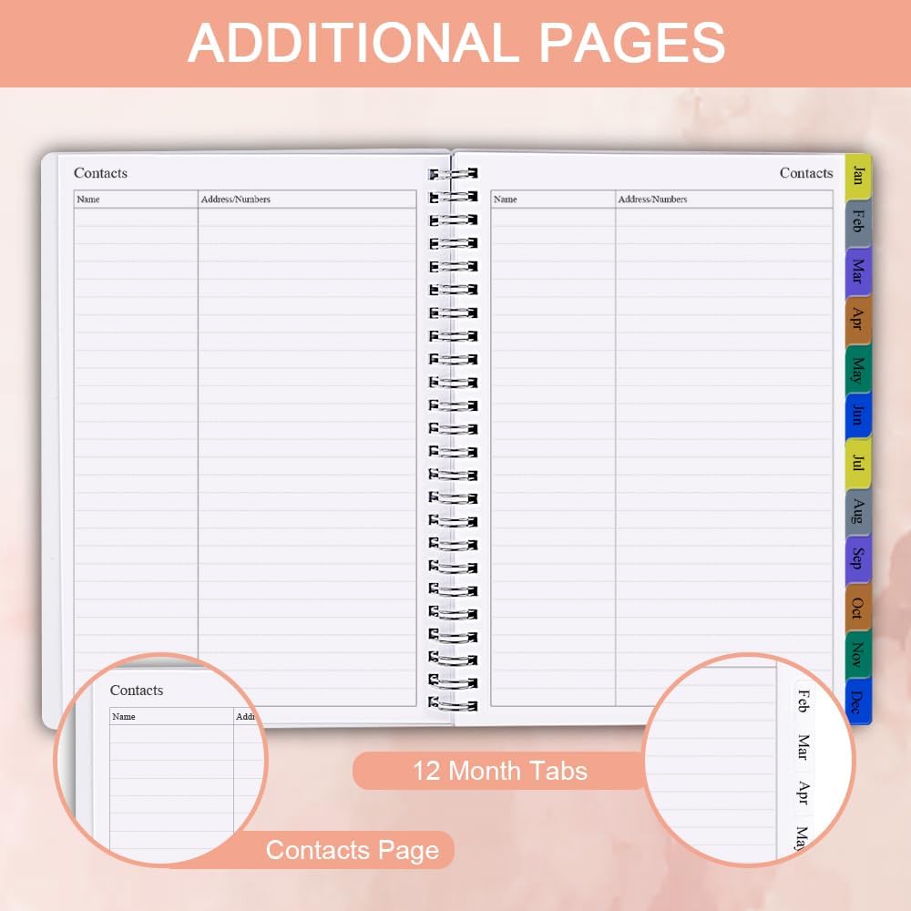 2026 Planner - Weekly & Monthly Planner Runs January 2026 to December 2026, 6.25" x 8.25", 12 Monthly Tabs, 14 Notes Pages, Inner Pocket, Flexible