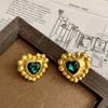 Classic Middle Women Girls Enamel Flower Earrings Ear Clip Vintage Elegant Lady High-end Party Banquet Accessories Jewelry