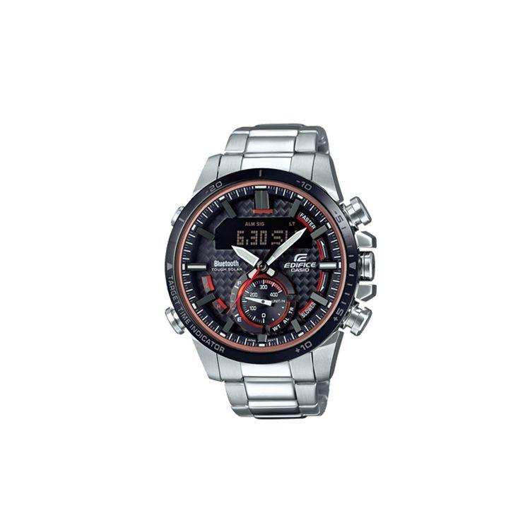 Casio Men's Edifice Gradient Coating Business Bluetooth Classic Pointer Dual Display Solar Powered Sports Waterproof Quartz Movet Watch Ecb-800Db-1Apr
