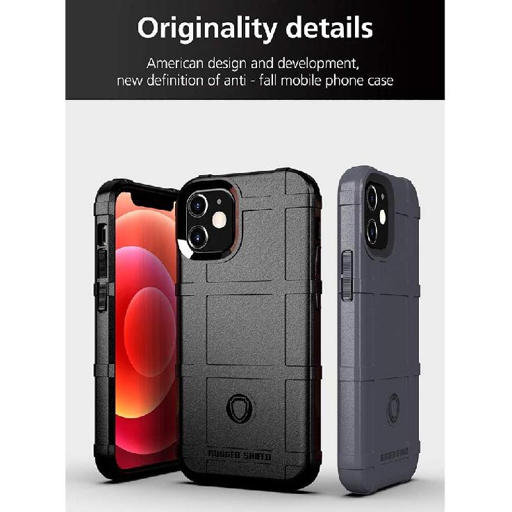 Case for iPhone 12, Case for iPhone 12 Pro, Rugged Shield Slim Phone Case with Heavy Duty Shockproof Military Grade Anti-Fall and Camera Protection