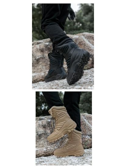 Men's Plus Size Fleece-Lined Combat Snow Boots - Warm Autumn/Winter Desert Boots 2025