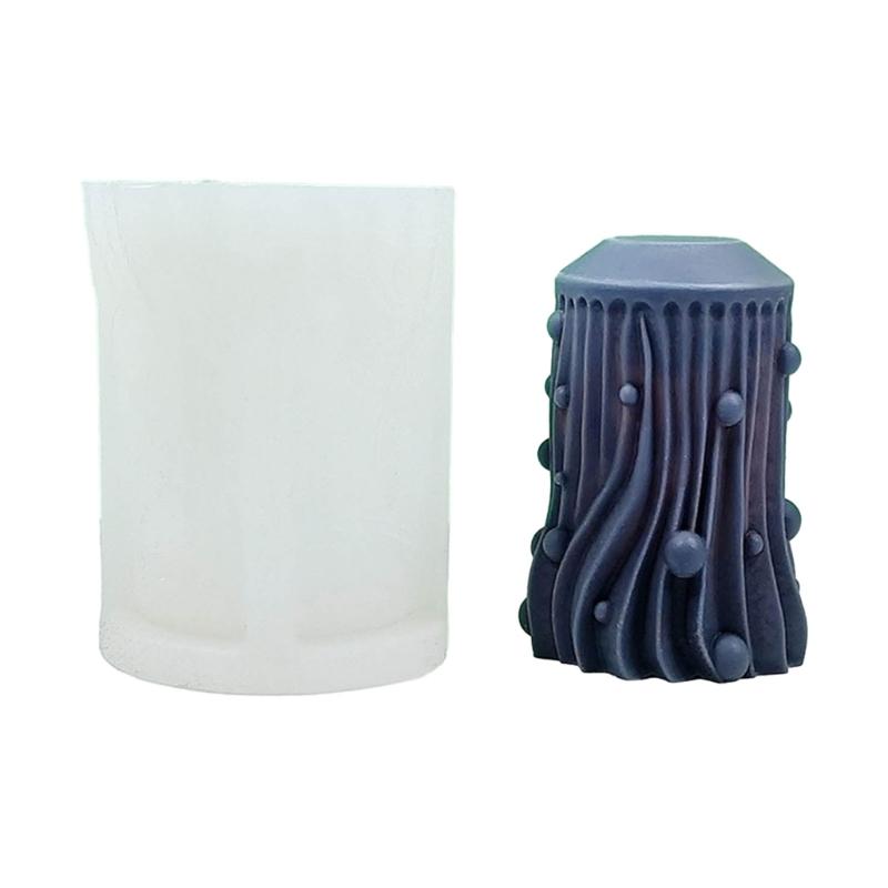 Carved Pillar Candle Mold, Cylinder Candle Mold Non Stick Easy to Demold