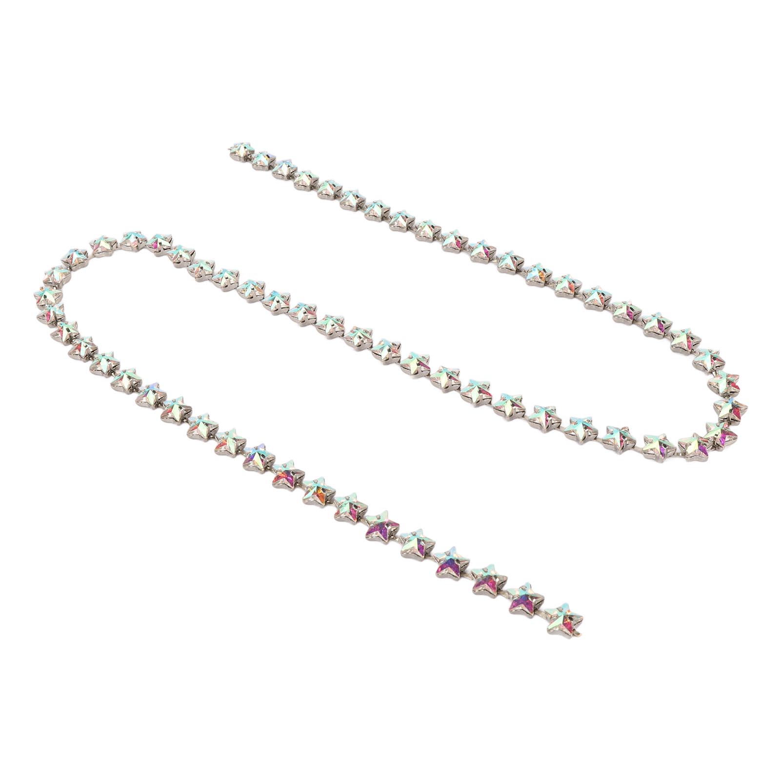 3.28ft Star Rhinestone Trim Chain   Cuttable 0.4in Width Colorfast   Rhinestone Claw Chain for Clothing Crafts