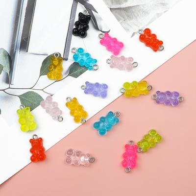 Home Party Supplies Candy Color Cartoon Necklaces Popular Party DIY For Women High Quality Chain Cute Layer Female Bear Handmade Jewelry 10PCS Gift