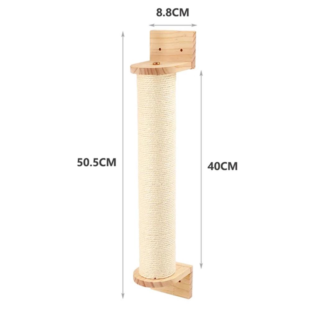 Wall-mounted Cat Climbing Frame 100cm Cat Climbing Ladder Hammock Activity Sisal Cat Grab Post Cat Pedal Indoor Cat House