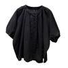 Korean Style Retro Stand Collar Loose Fit Short Sleeve Women's Doll Shirt