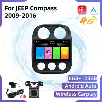 2 Din Android Car Radio for JEEP Compass 2009-2016 Screen GPS Navigation Multimedia Player Auto Audio Head Unit Autoradio Stereo