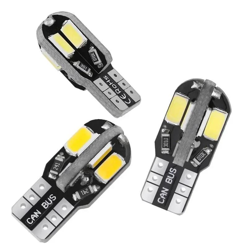 T10 W5W Led Canbus No Error Car Interior Side Light 5W5 12V 5W Auto License Plate Lamp Bulb Dome Read Light White Blue Red Amber