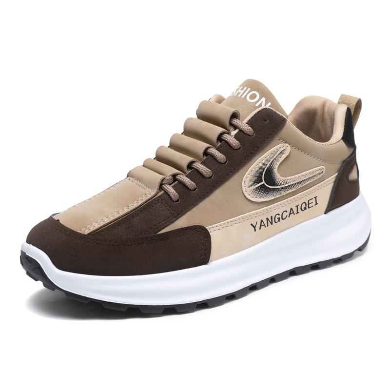 

Men s shoes 2024 autumn new one-pedal shoes versatile casual platform sneakers trendy shoes men s dad shoes 44 хакі