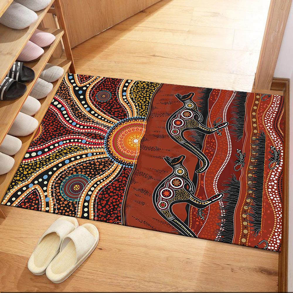 Aboriginal Art Dreamtime Floor Mats for Living Room, Bedroom and Room Decoration Are Suitable for Gifts.