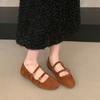 Mode 2025 Neue Schnalle Mode Flock Damen Mary Janes Ballerinas Schuhe Runde Zehenpartie Damen Weiches Schuhwerk Flache Damen Ballerinas Schuhe