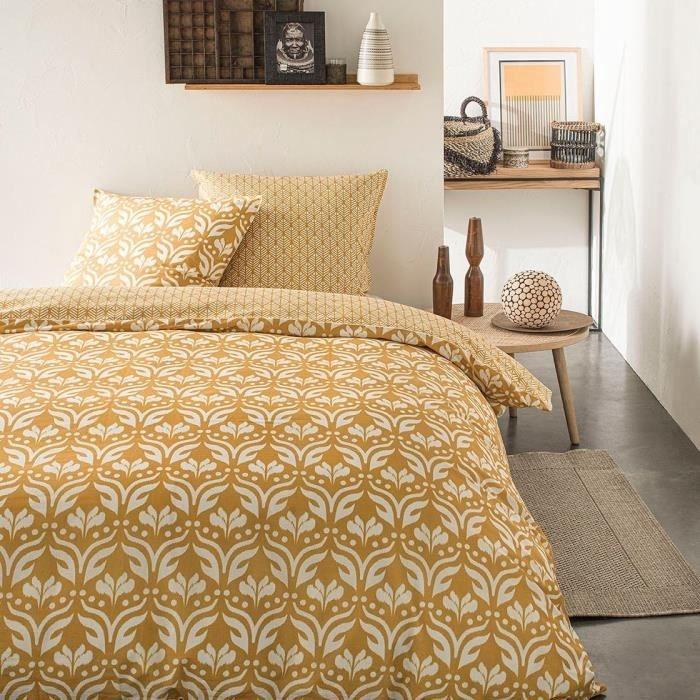 Parure da letto matrimoniale 240 x 260 cm Today in cotone stampato bianco etnico Sunshine 3.25