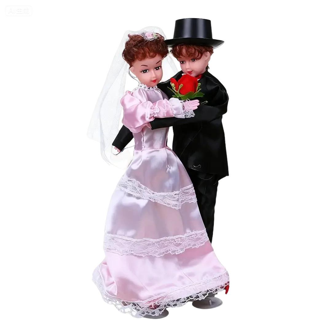 Куклы Жених и Невеста для Украшения Автомобиля на Присоске – Праздничный Декор Свадебной Комнаты