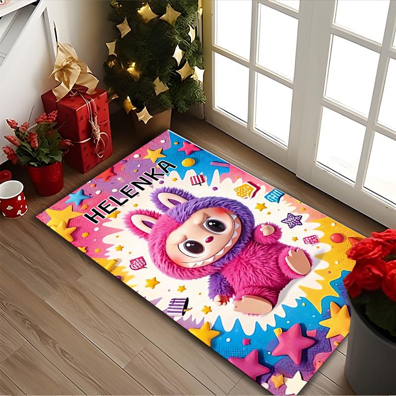 1pc LABUBU Rug, Comfortable Printed Home Area Carpet, Cozy Office Chair Rug