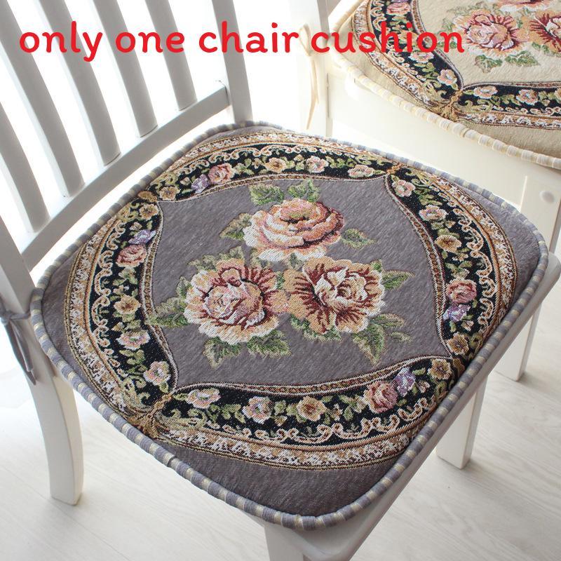 Chenille Non Slip Chair Cushion With Floral Pattern For Home Dining And Office