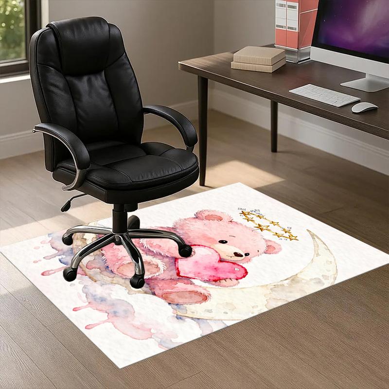 Teddy Bear Heart Pattern Area Rug, Office Carpet Indoor Outdoor Entrance Doormat, Non-Slip Soft And Comfortable, Living Room, C122058