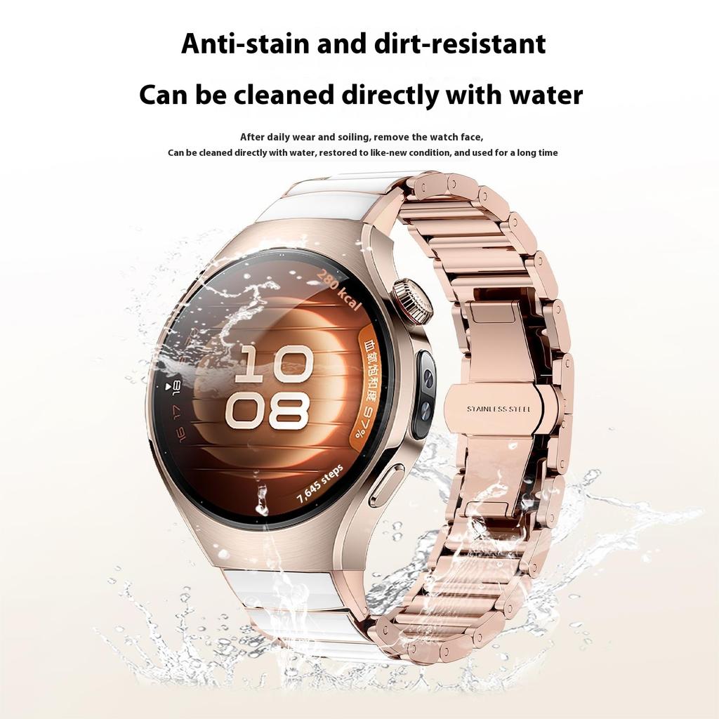 Pro Huawei Watch 5 42mm Řemínek k hodinkám Motýlková spona Pryskyřice Slitina zinku Keramický vzhled Řemínek