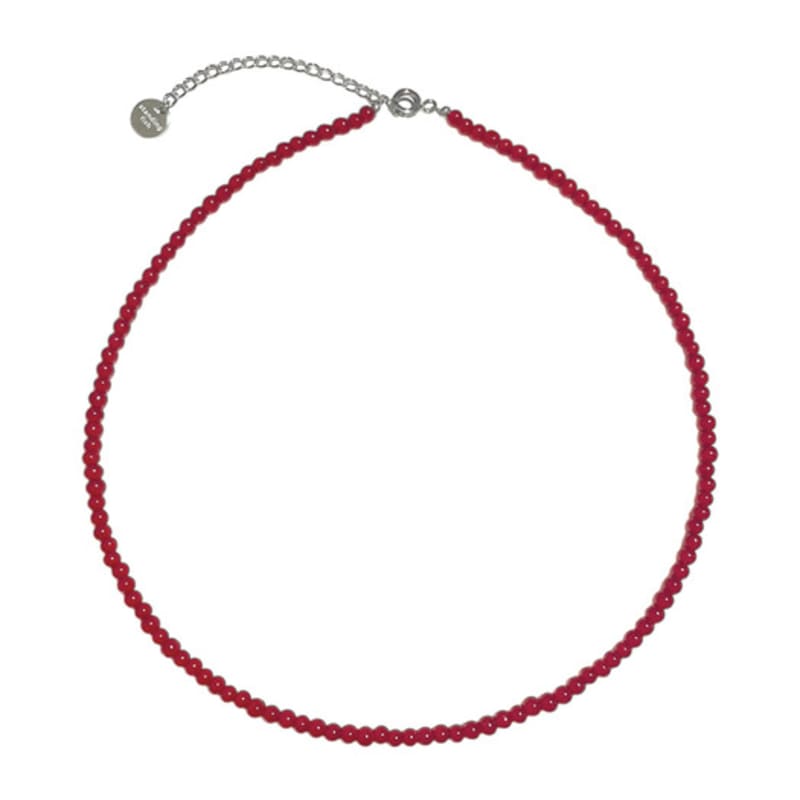 standingfish red jade necklace (3mm)