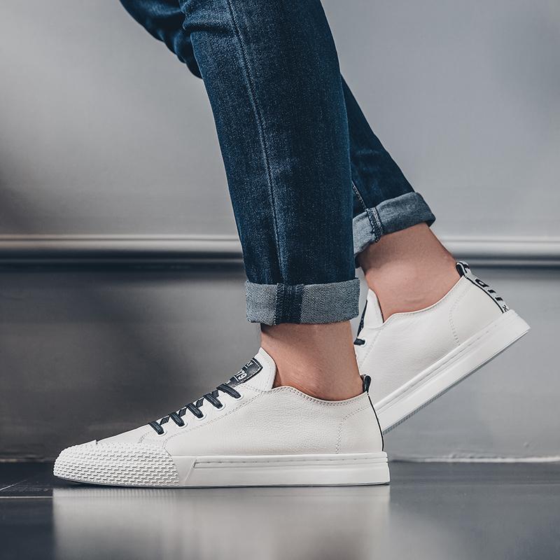 Genuine Leather Mens Shoes Fashion Men'S Sneakers Casual Flats Men Spring Outdoor Designer Leisure Walk Comfortable Men Sneaker