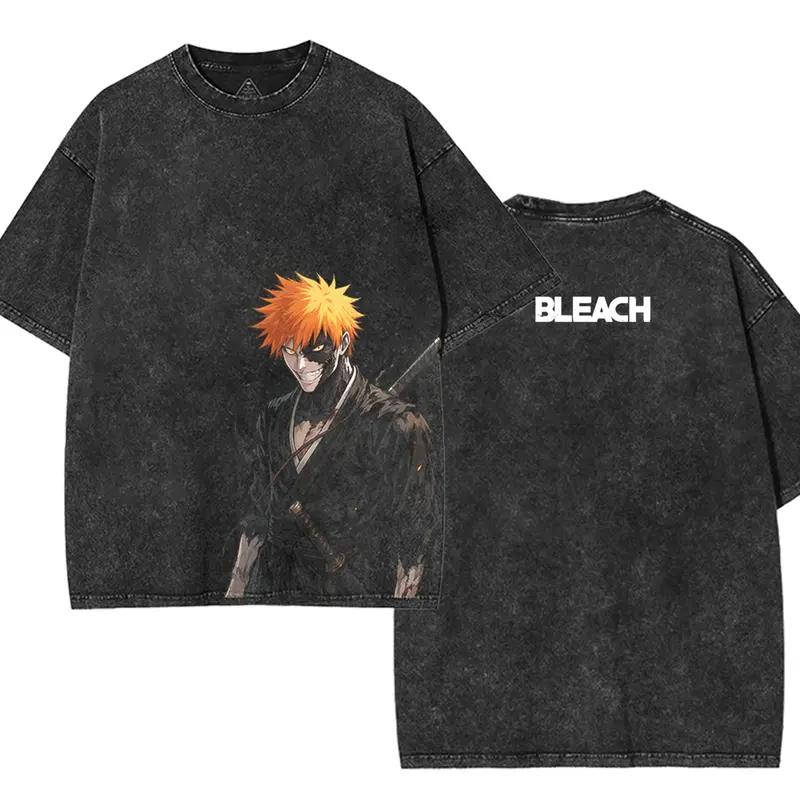 

BLEACH Куросакі Ічіго Аніме Графічна Футболка Чоловіки Жінки Одяг З Коротким Рукавом Бавовняні Футболки Прана Футболка Харадзюку Вінтаж Футболка M
