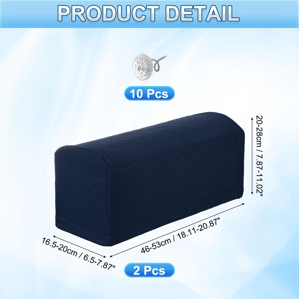 2pcs Stretch Armrest Covers, Polyester Soft Armchair Slipcovers Couch Recliner Arm Cover with Twist Pins Chair Sofa Protector
