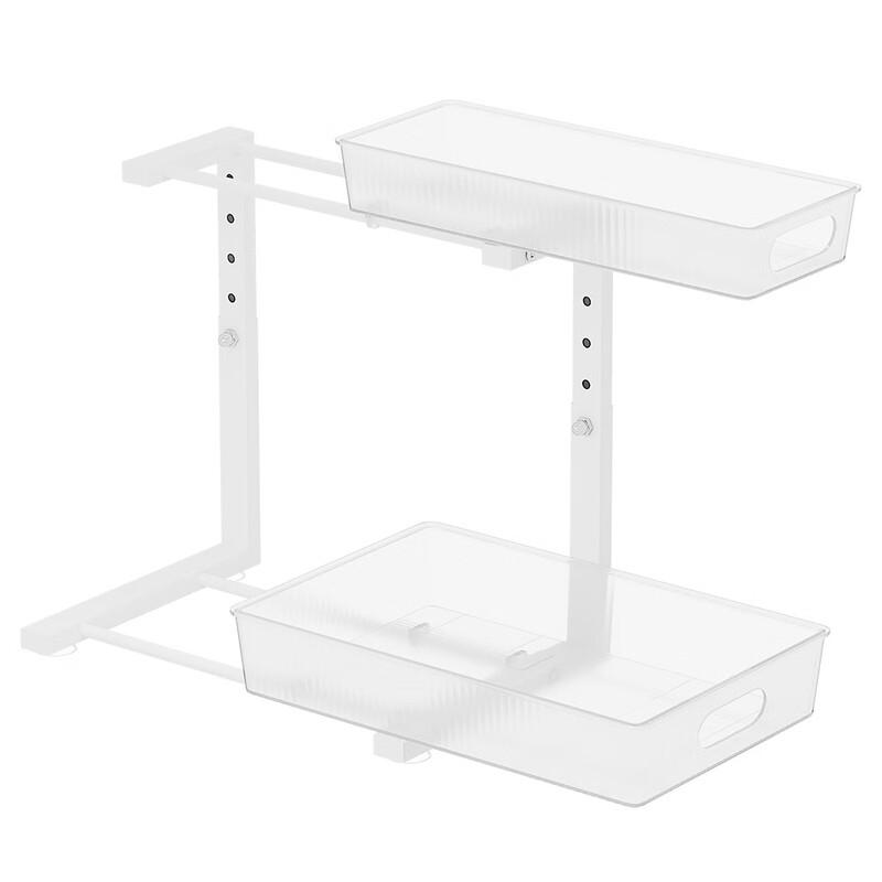 Black 2-Tier Under Sink Kitchen Storage Rack Set