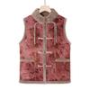 Home velvet padded vest jacket women's warm outer wear floral cotton vest autumn and winter wear