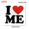 10PCS/Lot Wholesale Black Red Patches Heart Start Iron On Patches For Clithing Love Lip Embroidery Patches On Jeans Accessories