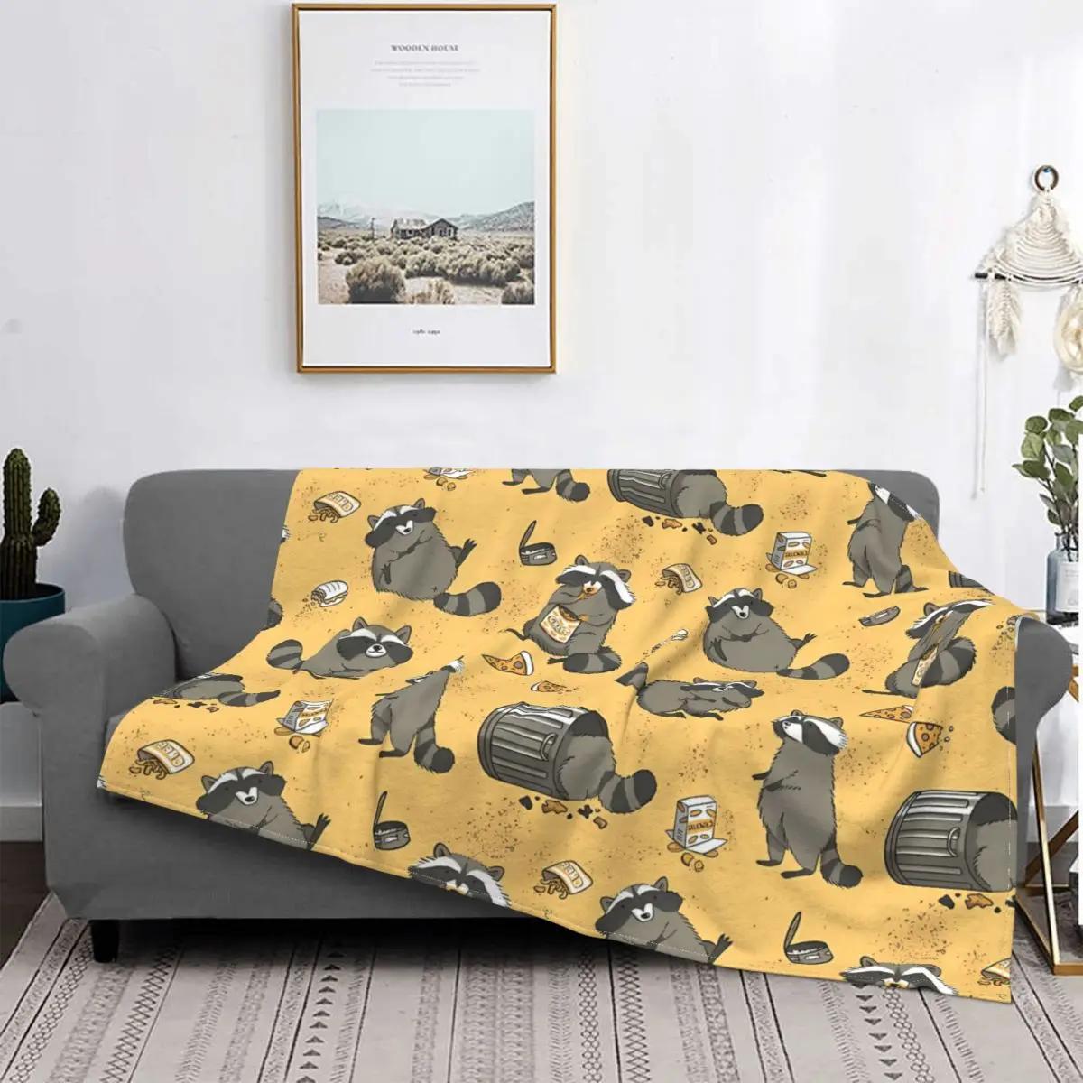

Rascally Blanket Raccoon Fleece Velvet Autumn/Winter Breathable Super Warm Thin Throw Blankets For Office Bedspread 75x90cm