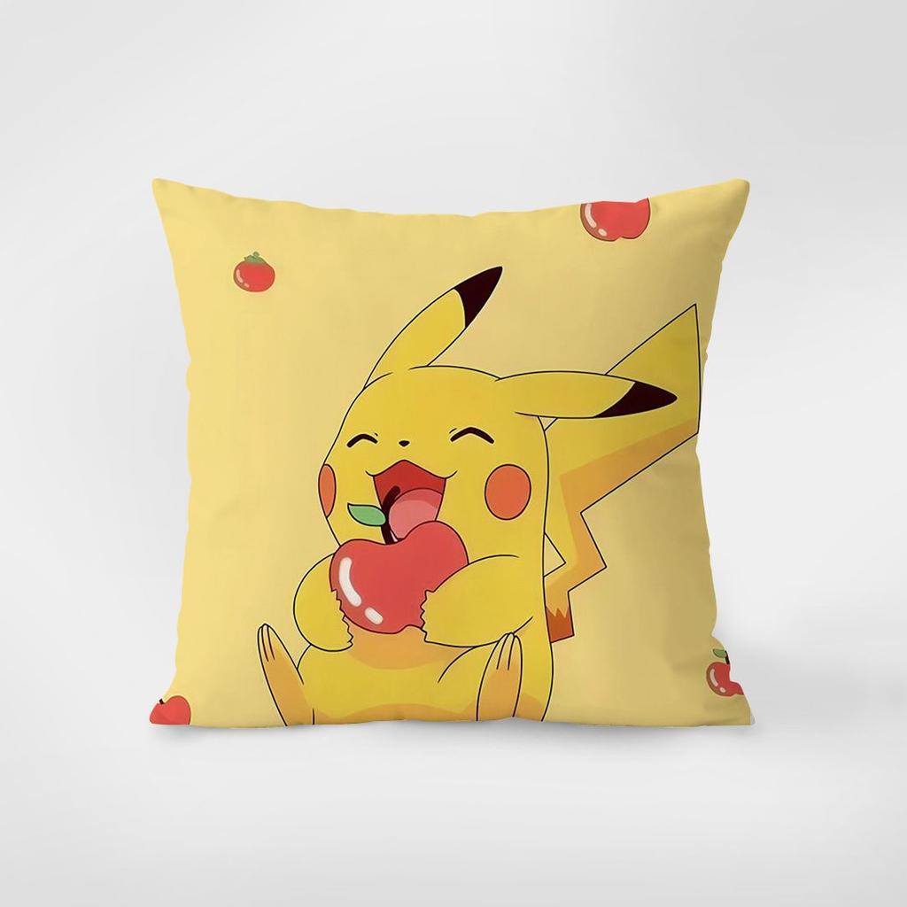 MINISO Cartoon Pikachu Pillowcase Decoration Home Double-sided Printed Square Pillow Bedroom Decoration Pillowcase