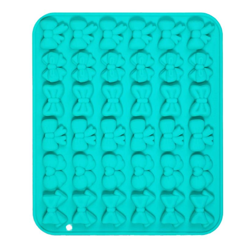 Bow Silicone Molds With 6 Different Shapes, 36-Cavity Bow Chocolate Fondant Mold For Bowknot Cupcake, Cake Pop, Sugar Craft