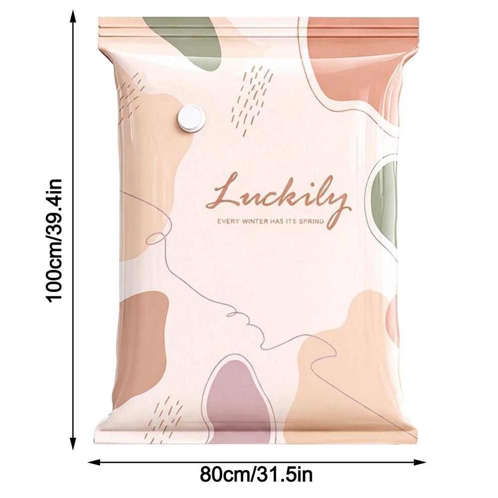 No Pump Vacuum Storage Bags Dust-proof Press & Seal Seal Compression Bag Space Saving Large Capacity Clothes Blankets Organizer