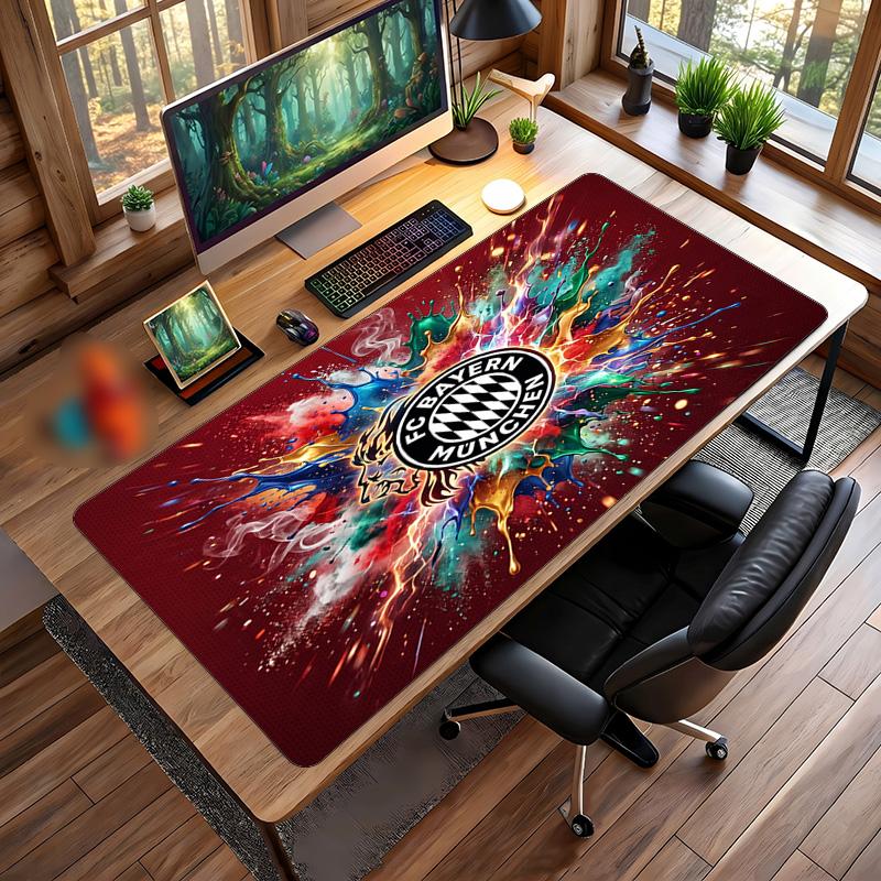 Tappetino per Mouse Grande Stampato Bayern Monaco, Tappetino Morbido in Gomma Antiscivolo per Scrivania da Gioco per Ufficio Laptop Computer Decorazione