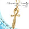 [Aloha Lokahi] Hawaiian Jewelry Necklace, Stainless Steel, Surgical Stainless Steel, Yellow Gold, Ankh, Cross, Scroll, with Cable Chain, 50cm