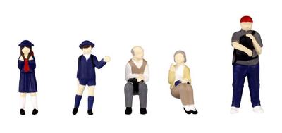 PM Office A 180 Super Mini Figure 6: That Day Bus Stop Set, 180 Scale PVC Painted Complete Figure MS045